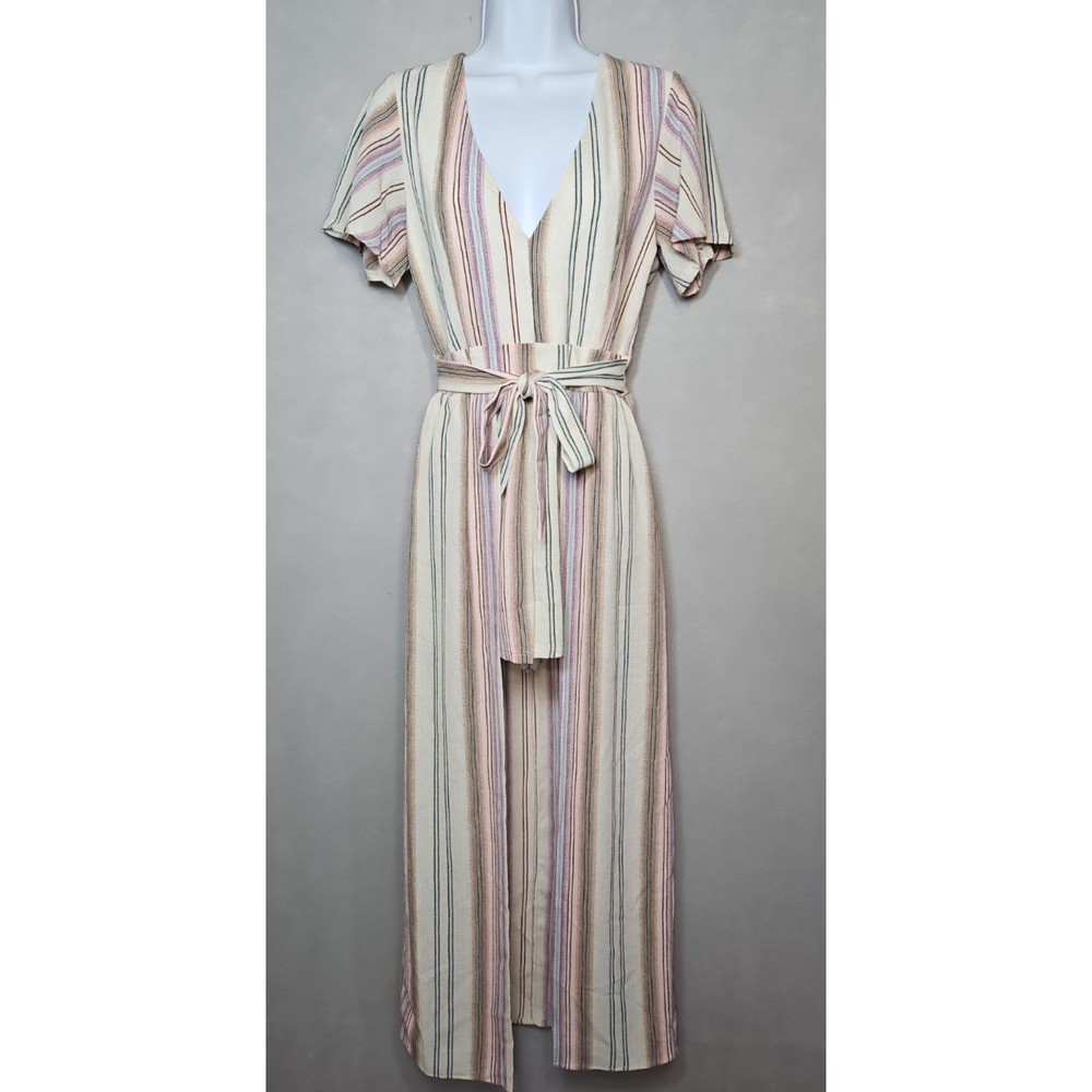 Crystal Sky Juniors Striped Romper With Attached Maxi Overlay Size 3 NWOT